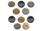 Trombone Music Instrument Silhouette 0.6" (15mm) Round Metal Shank Buttons for Sewing - Set of 10